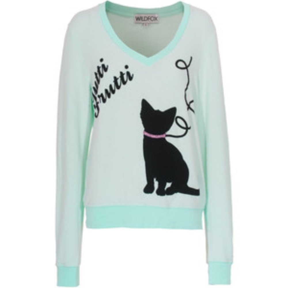 WILDFOX "TUTTI FRUTTI" V-NECK SWEATSHIRT NWOT